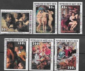 Upper Volta # 446 - 451. Paintings by Peter Paul Rubens issued 1977