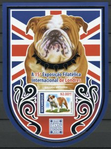 Mozambique Stamps 2015 MNH British Bulldog Europhilex Dogs Animals 1v S/S