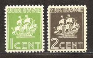 Surinam Scott 168-69 Unused LHOG - 1941 Van Walbeeck's Ship - SCV $2.85