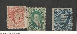 Argentina, Postage Stamp, #18, 18A, 19 Used, 1867-1868