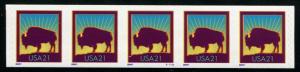 3475 US 21c Bison SA coil, MNH PNC5 #V2222 P/V