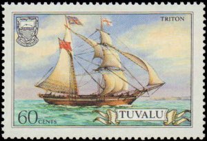 Tuvalu #353-356, Complete Set(4), 1986, Ships, Never Hinged