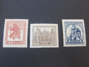 Hungary 1920 Sc Sc B69a-71 set MH