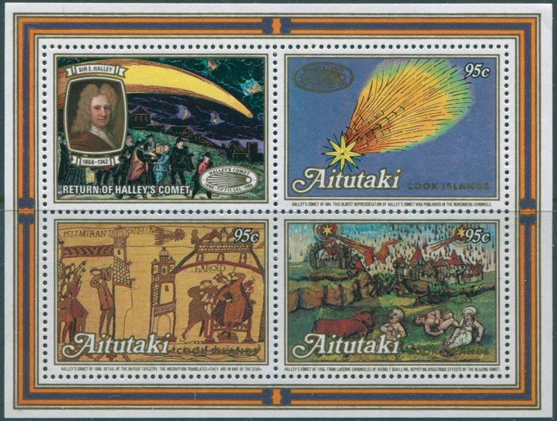 Aitutaki 1986 SG540 Halley's Comet MS MNH