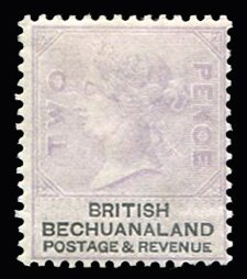 Bechuanaland #12 Cat$125, 1887 2p lilac, hinged
