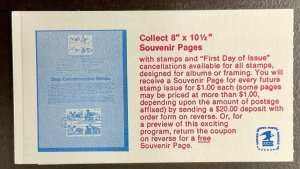 BK144 Flag Over Capital #2116a Booklet of 5  22 c  FV $1.10  1985  