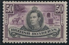 British Honduras  SG 158 SC # 123  Used  Deep purple  shade please see scans