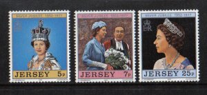 Jersey #168-170  MNH  1977  Silver Jubilee Queen Elizabeth II