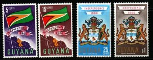 GUYANA SG408/11 1966 INDEPENDENCE DAY MNH