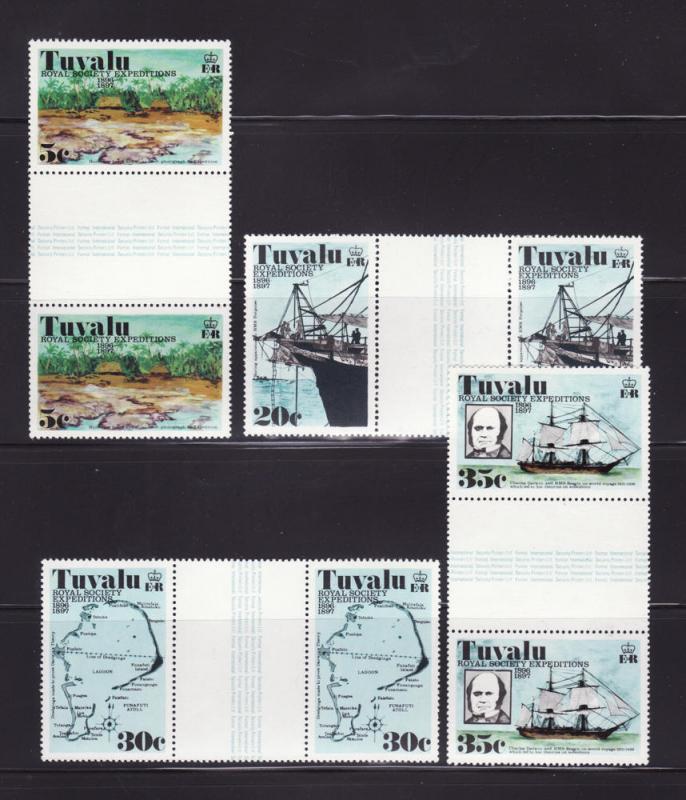 Tuvalu 54-57 Gutter Pairs Set MNH Various (D)