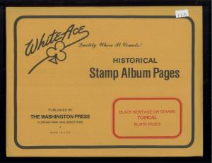 White Ace Stamp Album Pages Black Heritage Topical Blank Pages Pack of 12