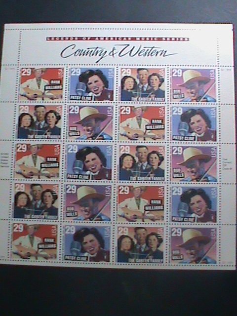 ​UNITED STATES-1993 SC#2771-4  AMERICAN MUSICIANS -MNH FULL SHEET VERY FINE