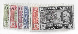 Malaya (Selangor) Sc #102-112  set or 11  + 3 perf varieties OG FVF