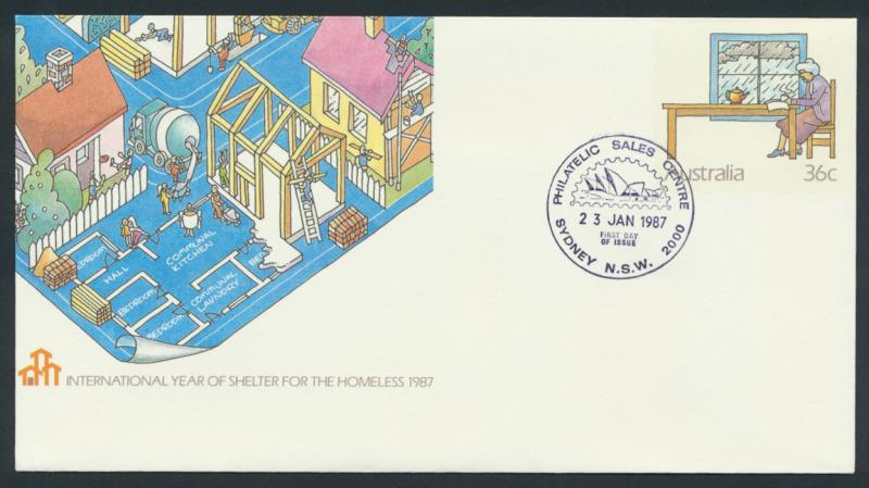 Australia PrePaid Envelope 1987  Int'l Year of Shelter for the Homeless