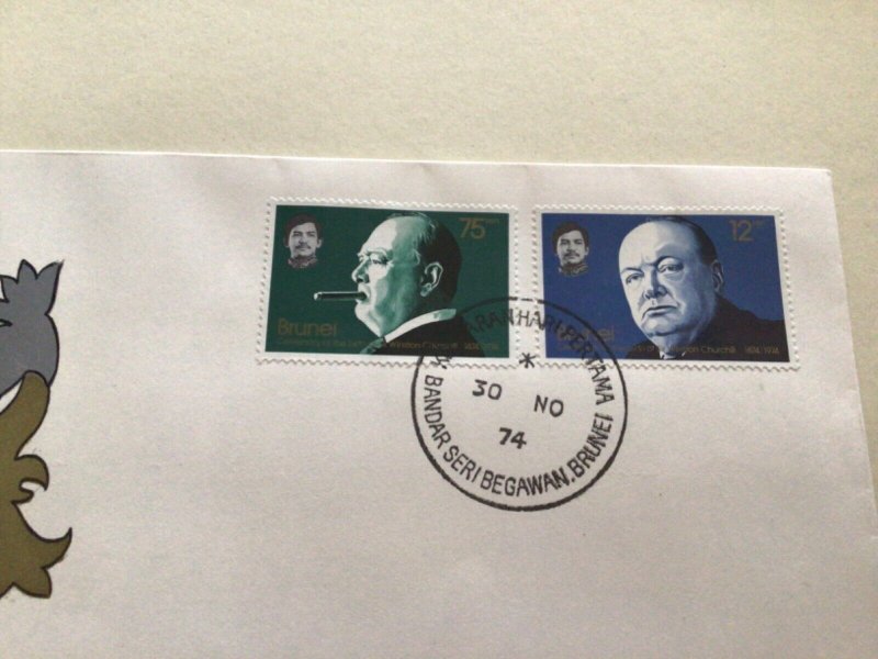 Sir Winston Churchill Brunei  1974 Cover  A14239