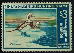 USA, 1967 Duck Stamp, Scott RW34, No Gum