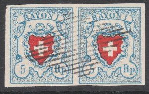 SWITZERLAND  An old forgery of a classic stamp - PAIR.......................C104