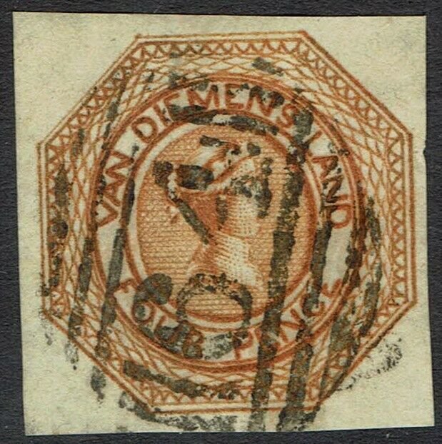 TASMANIA 1853 QV COURIER 4D IMPERF USED 