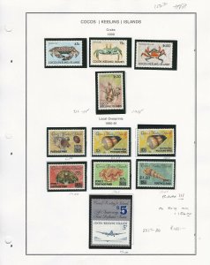 Cocos Islands Stamp Collection, 1990, #225-236 Local Overprints MNH, JFZ