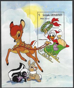 GRENADA GRENADINES 1983 Disney CHRISTMAS Donald Duck SS Sc 569 MNH