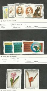 Brazil, Postage Stamp, #2362-2365, 2367-9, 2376-7 Mint NH, 1992