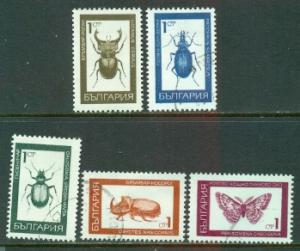 Bulgaria #1701-1705  Used CTO LH  Scott $1.25  Insects