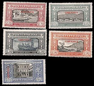 Italian Lybia 1924, Cirenaica, shortset 5v, Unused (hinged)