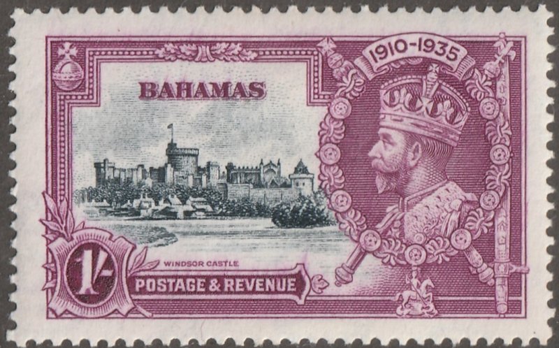 Bahamas stamp, Scott#95,  mint, hinged, 1D,  violet, #95