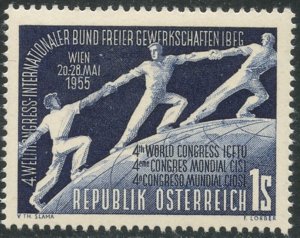 AUSTRIA Sc#605 1955 Trade Unions Conference Complete OG Mint NH