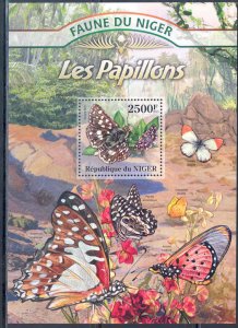 NIGER 2013 FAUNA OF AFRICA  BUTTERFLIES  SOUVENIR SHEET MINT NH