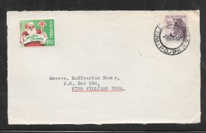 South Africa #203 AirMail Cover With 1957 Christmas Seal (my3598) Front Only
