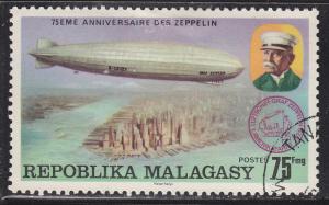 Fr Madagascar 547 Used 1976 Count Zeppelin and LZ-135