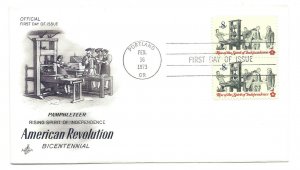 1476 Pamphleteer American Revolution, ArtCraft, pair, FDC