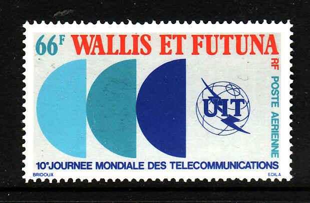 Wallis & Futuna-Sc#C82-unused NH Airmail set-ITU emblem-1978-