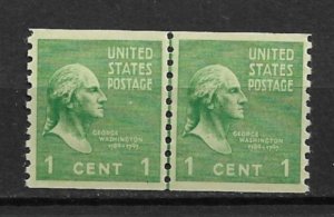 1939 Sc839 1¢ Washington Joint line pair MNH