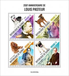 GUINEA - 2022 - Louis Pasteur - Perf 4v Sheet - Mint Never Hinged