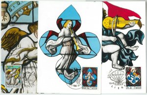 63420 - BELGIUM - POSTAL HISTORY: Set of 3 MAXIMUM CARD 1969 - ART Music-
