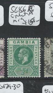 GAMBIA (P2507B) KGV 1/2D SPLIT A SG 86C  MOG 