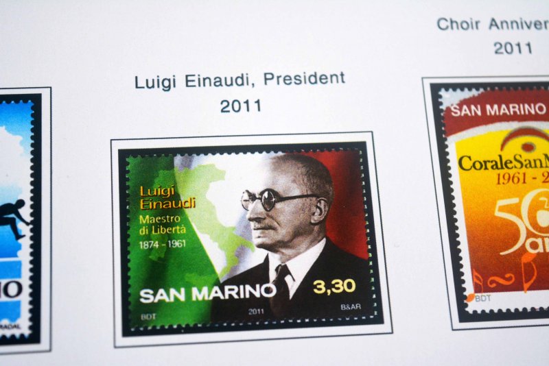 COLOR PRINTED SAN MARINO 2011-2020 STAMP ALBUM PAGES (58 illustrated pages)