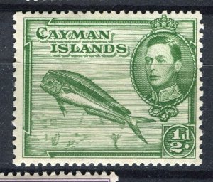 CAYMAN ISLANDS; 1938 early GVI issue fine Mint hinged 1/2d. value 