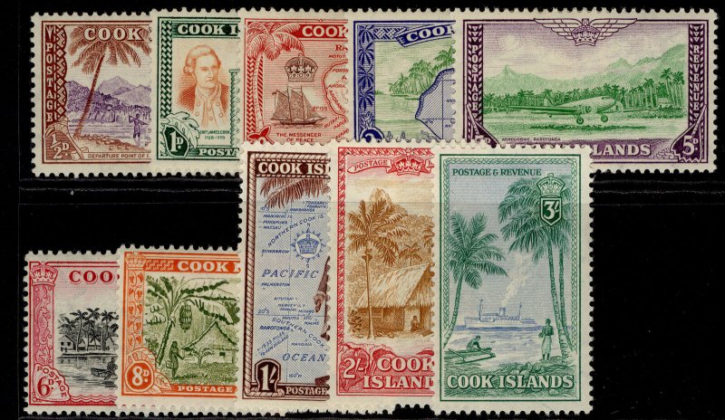 COOK ISLANDS GVI SG150-159, complete set, M MINT. Cat £50.