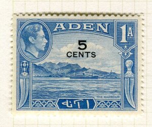 ADEN; 1951 early GVI pictorial issue Mint hinged surcharged 5c. value