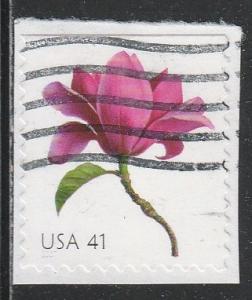 4180 - .41 Flower Blossoms booklet single used f-vf. on piece