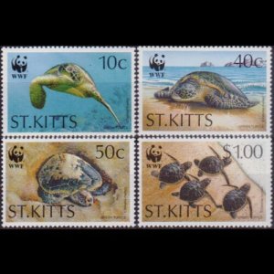 ST.KITTS 1995 - Scott# 381-4 Turtles Set of 4 NH