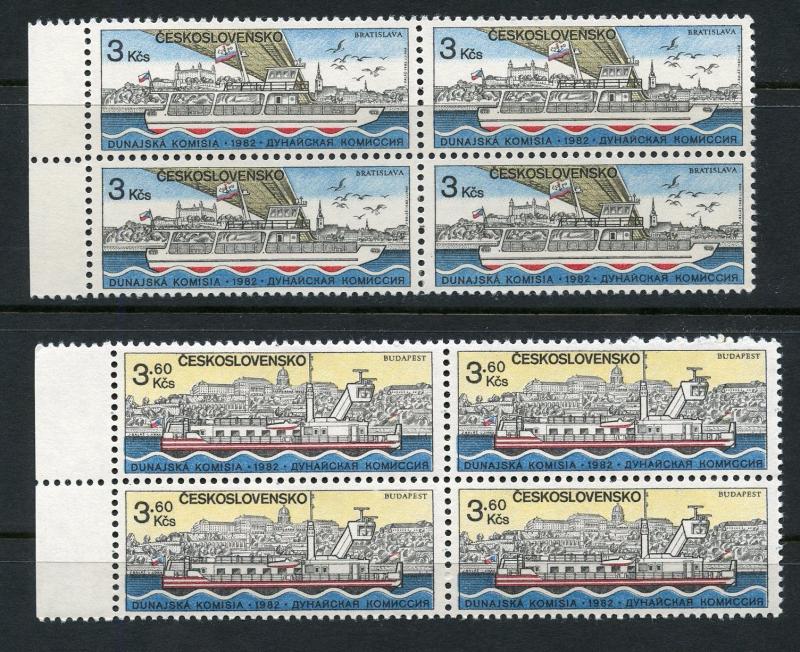 CZECHOSLOVAKIA SCOTT#2424a/25a & BLOCK SET  MINT NEVER HINGED