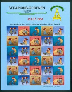 Denmark Masonic Christmas Sheet Mnh. 2004 Freemason, Masonic Order Serapions