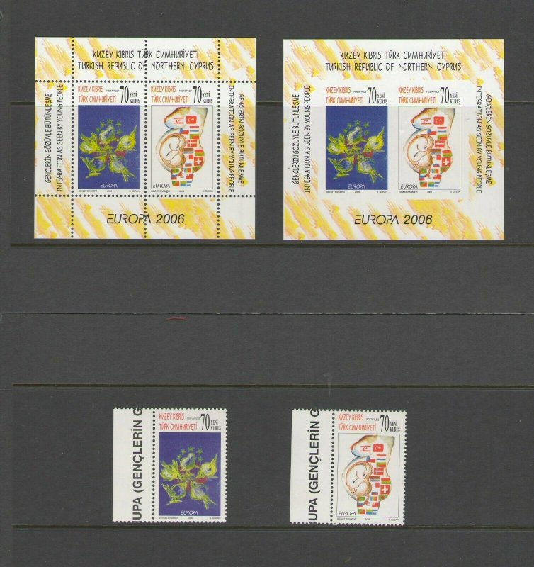 TURKISH CYPRUS :Sc. 618-19,a  /** E U R O P A   ** /  SET, PF & IF SS / MNH