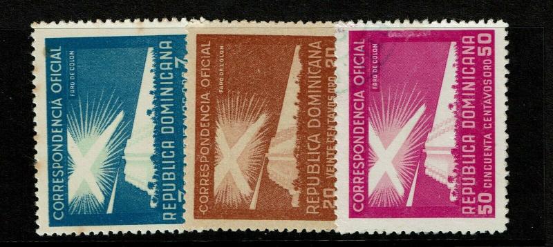 Dominican Republic SC# O30 (Used) O31 Mint Hinged (Tiny Thin) & O32 Used - S7606