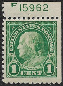 US #552a PLATE NUMBER SINGLE, VF/XF JUMBO mint hinged with plate number, nice...