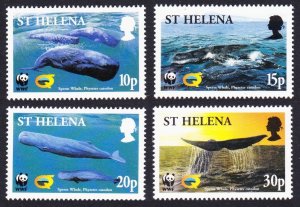 St. Helena WWF Sperm Whale 4v 2002 MNH SC#813-816 SG#872-875 MI#852-855